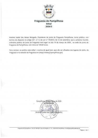 Reuni&atilde;o Ordin&aacute;ria P&uacute;blica - MAR&Ccedil;O