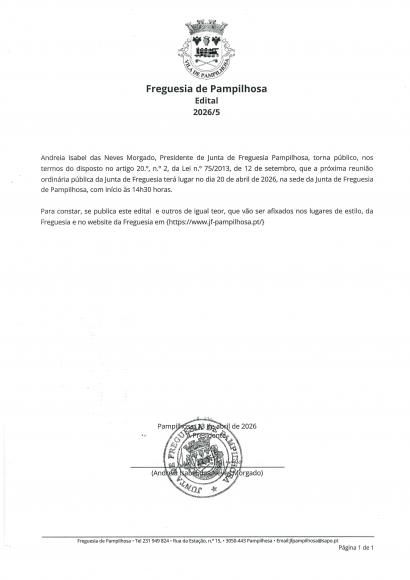 Edital reuni&atilde;o ordin&aacute;ria 20 de ABRIL- Executivo