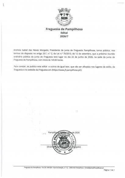 Edital Reuni&atilde;o Executivo - 22 de junho de 2026