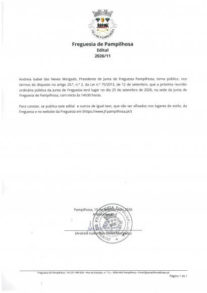 Reuni&atilde;o Ordin&aacute;ria P&uacute;blica - setembro